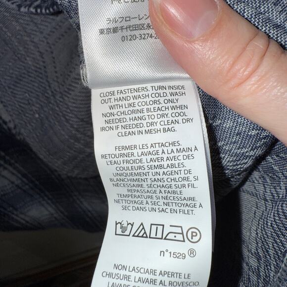 Polo Ralph Lauren Classic Fit Plaid Flannel Workshirt, Navy Medium $198 - Picture 12 of 12